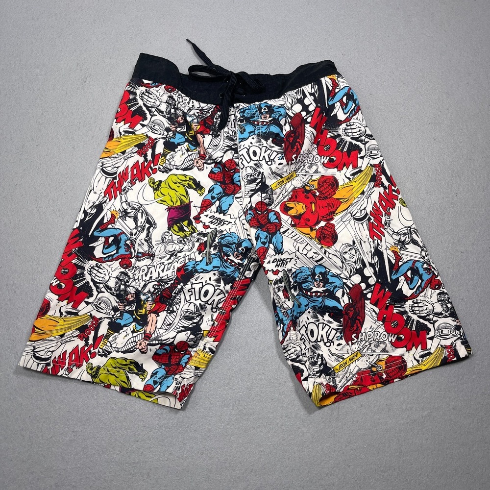 Marvel Swim Shorts Men S‎ Graphic Comic Avengers Black Red Blue Boardshorts